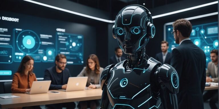 Chatbot IA gratuit avec interface lumineuse