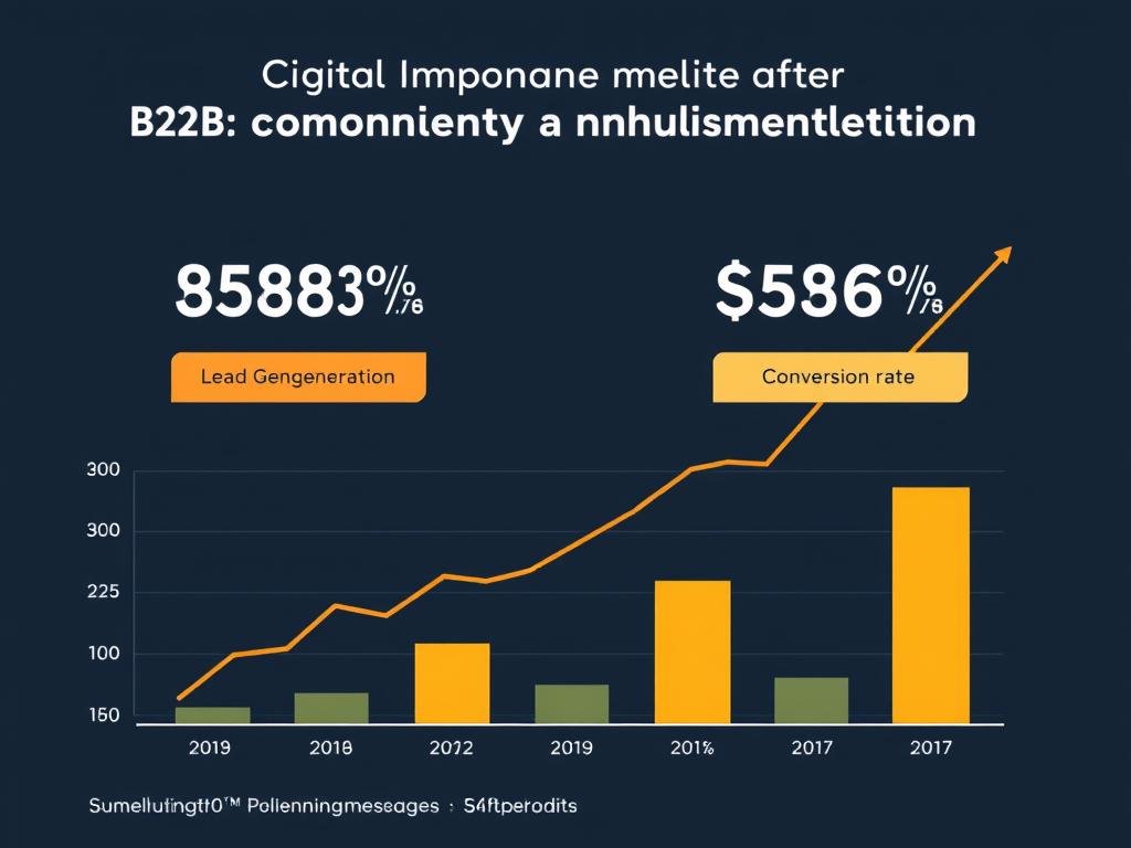 Graphique montrant l'amélioration des résultats d'une entreprise B2B grâce à une agence marketing en ligne Graphique montrant l'amélioration des résultats d'une entreprise B2B grâce à une agence marketing en ligne