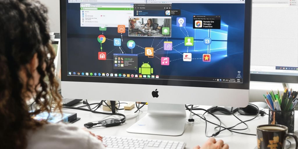 Personne utilisant un ordinateur pour rechercher des mots-clés SEO avec outil analyse mots clés