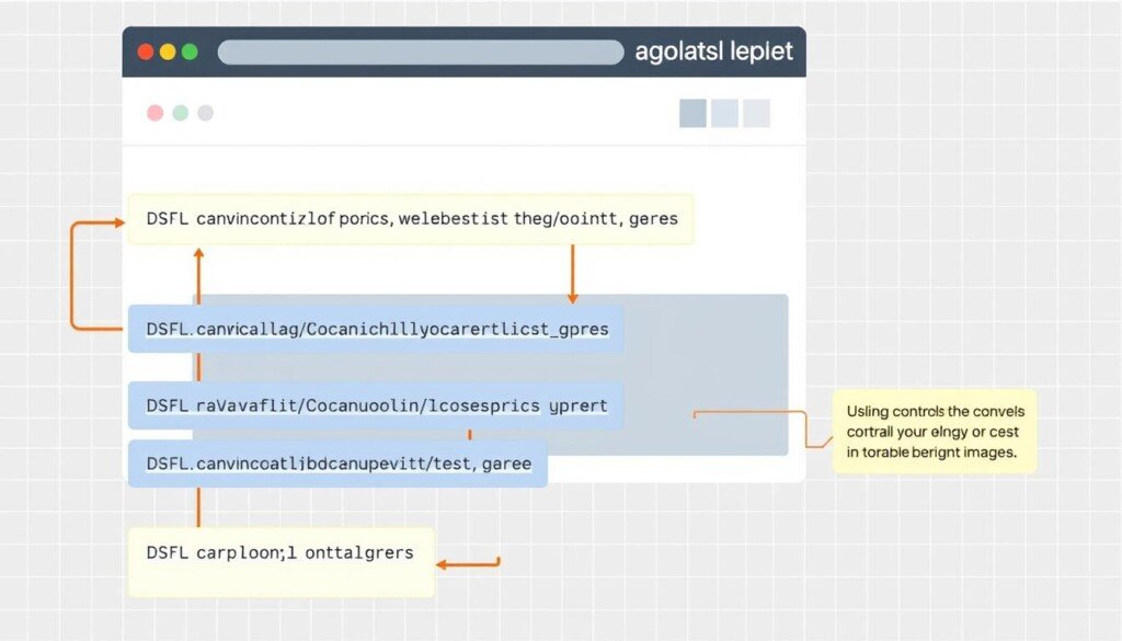 A detailed diagram depicting best practices for structuring paginated URLs. A vibrant, technical illustration showcasing a clean, minimalist web page layout with neatly organized pagination controls. The foreground features a series of concise, well-formatted URL structures highlighting techniques like use of canonical tags, rel=prev/next, and clean URL conventions. The middle ground displays the web page's content area, with placeholder text and placeholder images. The background provides a neutral, grid-based pattern suggesting a coding or development environment. The overall mood is informative, educational, and design-focused, conveying a sense of order and professionalism suited for a technical article on SEO pagination.