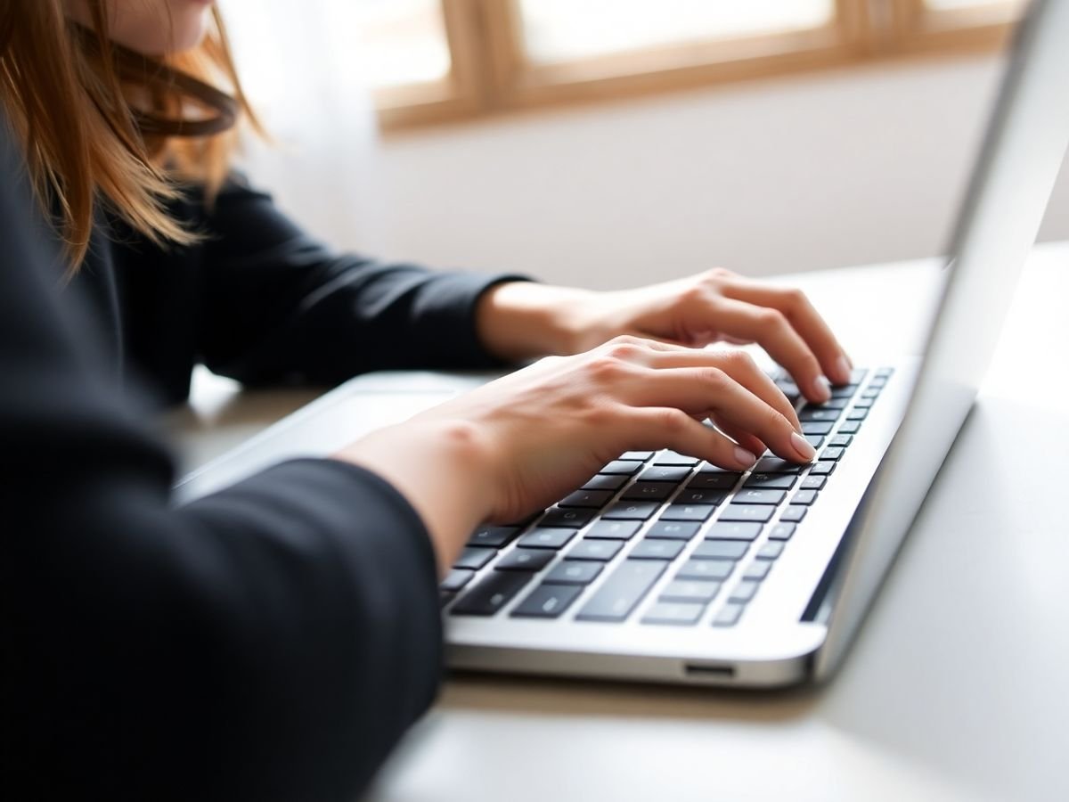 Femme travaillant sur ordinateur portable