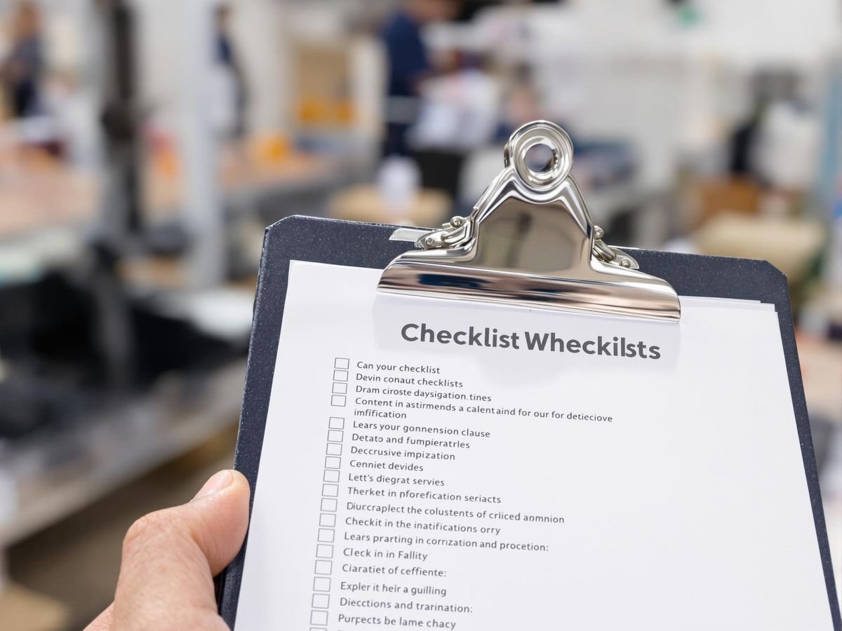 Hand holding an internet checklist