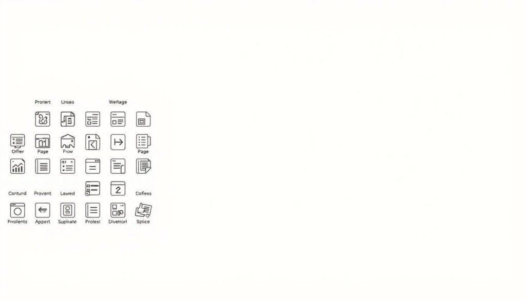 A neatly organized footer section with a clean and structured layout. In the foreground, a grid of linked icons representing different pages and sections of the website, arranged in a visually appealing and intuitive manner. The middle ground features a series of clearly labeled text links, strategically positioned to guide users towards key areas of the site. In the background, a subtle, neutral-toned gradient or pattern provides a simple, yet sophisticated, visual backdrop. The overall composition conveys a sense of order, hierarchy, and user-friendliness, ideal for an effective internal linking structure.