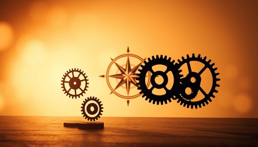 A strategic, tailor-made plan takes shape against a soft, ethereal backdrop. In the foreground, a series of interconnected gears and cogs move in perfect synchronization, symbolizing the intricate mechanisms of a custom-designed approach. The middle ground features a stylized compass rose, guiding the viewer towards a clear direction. Warm, directional lighting casts deep shadows, creating a sense of depth and three-dimensionality. The overall atmosphere is one of precision, focus, and a touch of mystery - reflecting the specialized, bespoke nature of the subject matter.