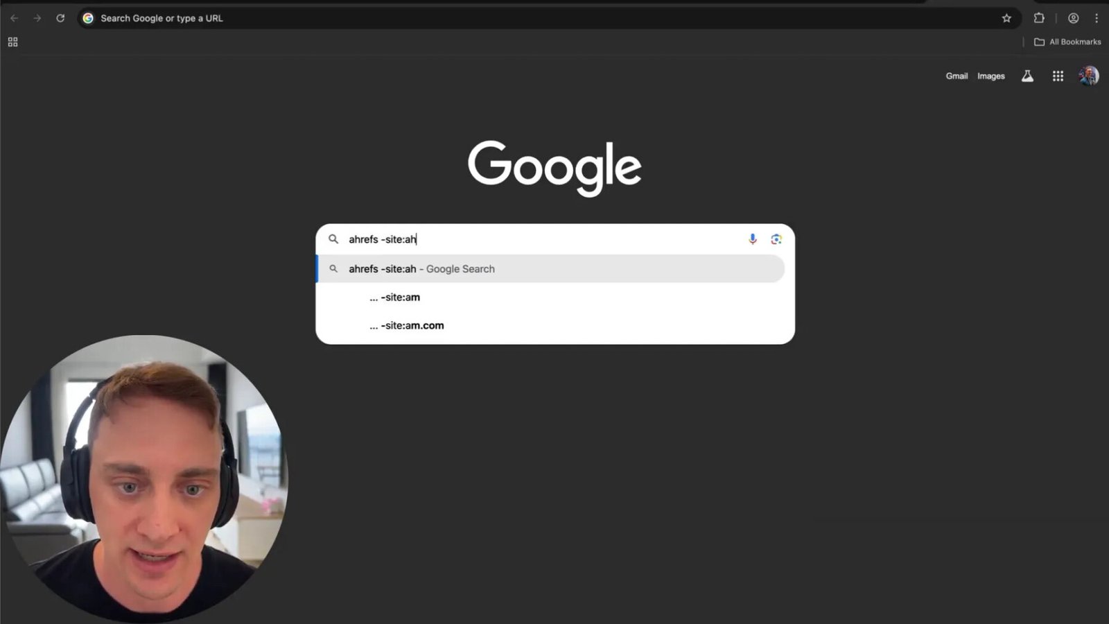 Exemple d'opérateur de recherche Google pour mentions de marque