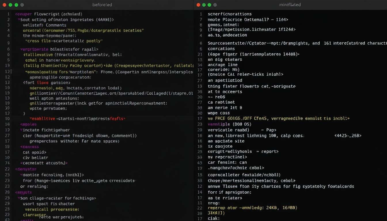 Accélération du temps de chargement : Guide complet pour optimiser votre site web 3 Exemple de code CSS avant et après minification pour accélérer le temps de chargement