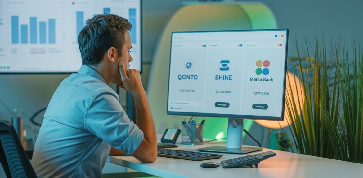 Un entrepreneur choisissant la meilleur banque en ligne professionnel