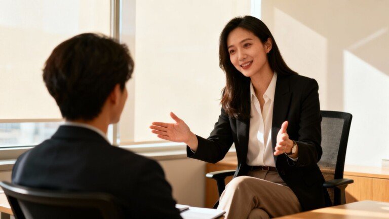 Coach SEO aidant une personne à choisir.