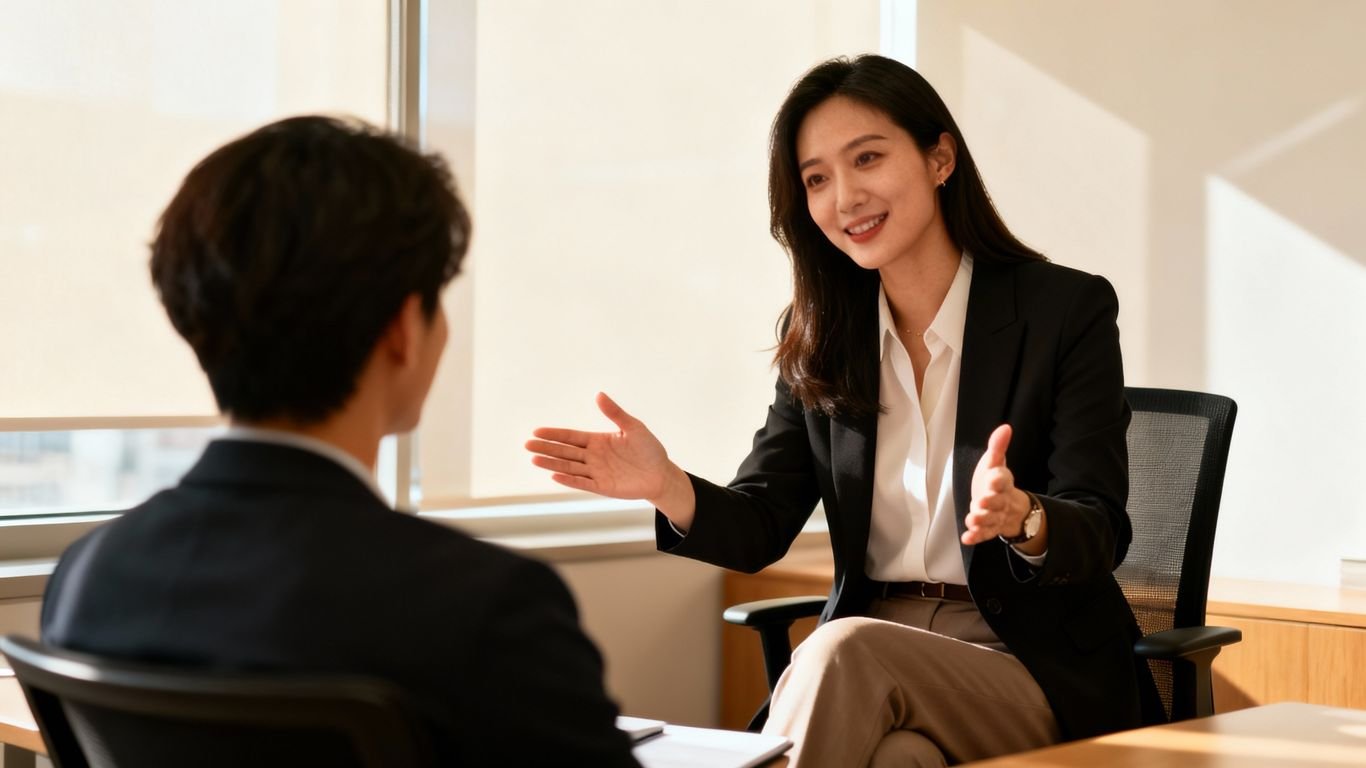 Coach SEO aidant une personne à choisir.