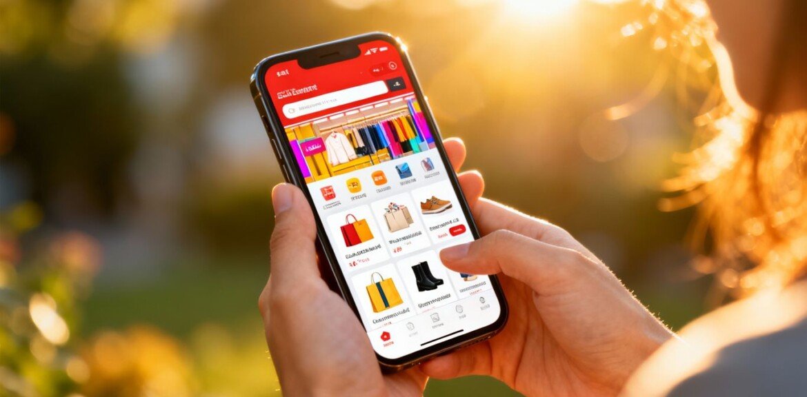 Boutique en ligne sur un smartphone