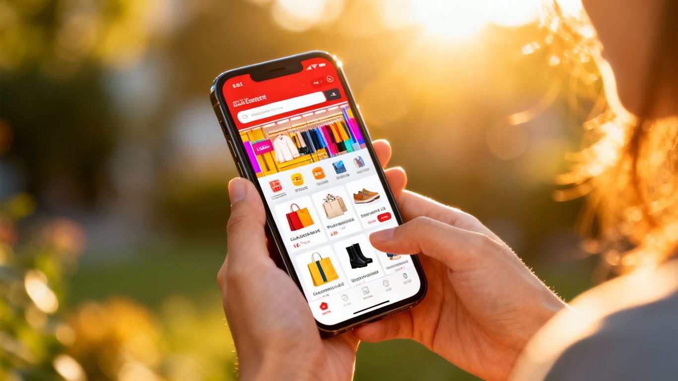 Boutique en ligne sur un smartphone