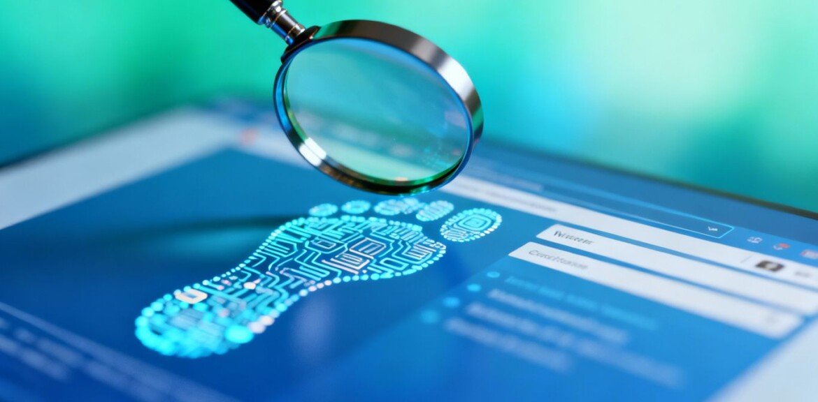 Loupe sur empreinte digitale de site web