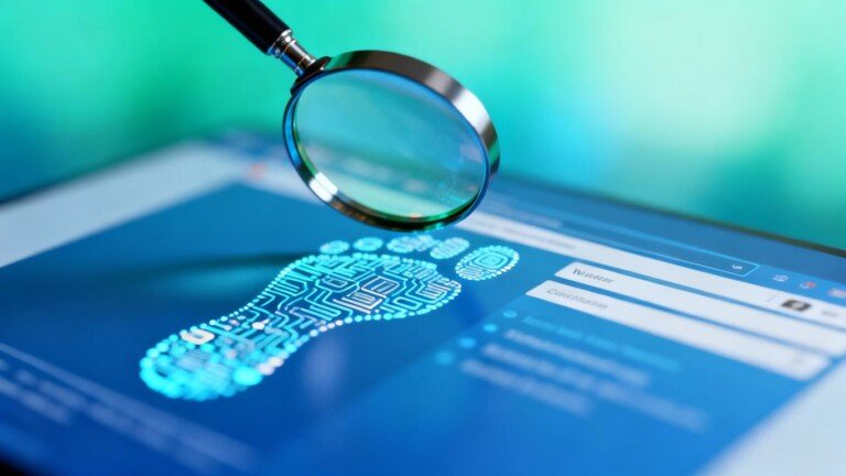 Loupe sur empreinte digitale de site web