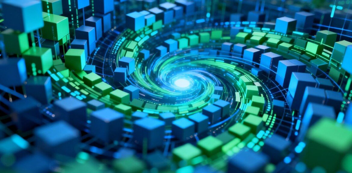 Graphique de part de marché CMS avec des blocs interconnectés.