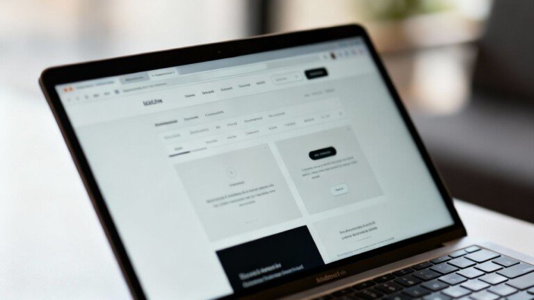 Interface de site web sur un écran d'ordinateur