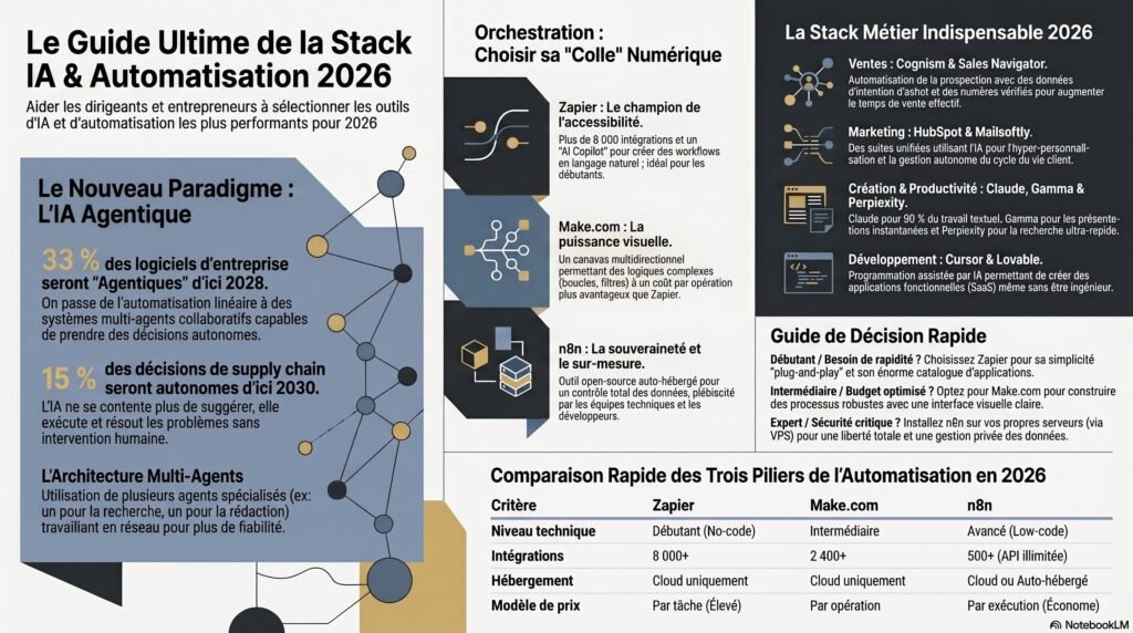 outils IA 2026 indispensables pour dirigeants. Guide complet