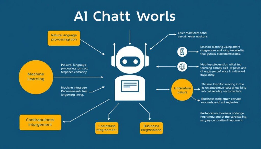 Schéma explicatif du fonctionnement d'un chatbot d'agence avec intelligence artificielle