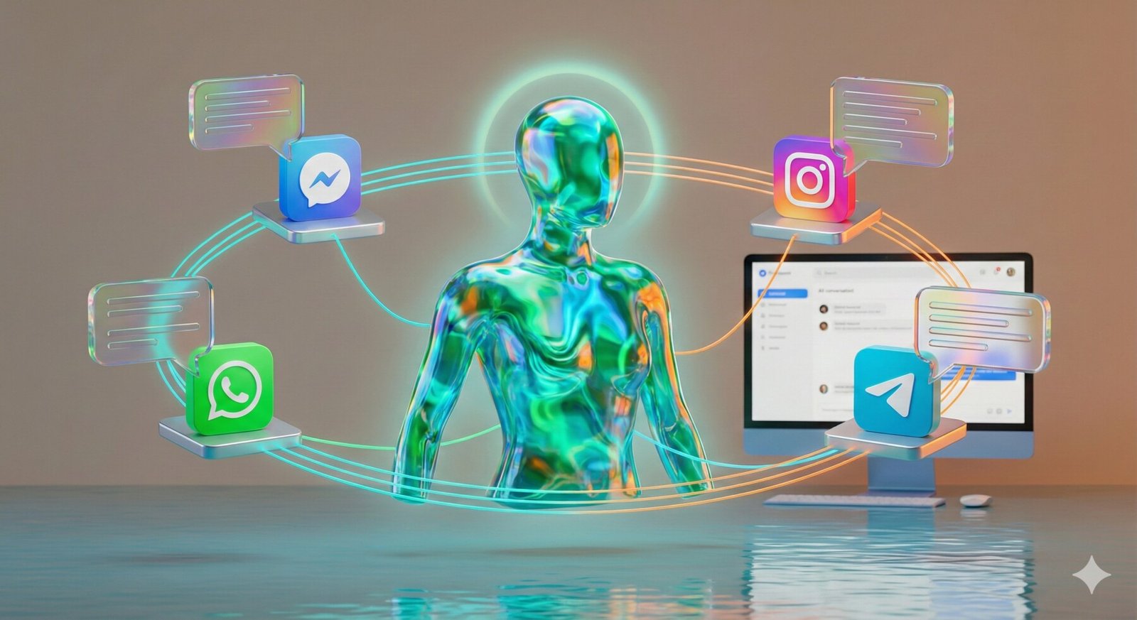 Chatbot IA multicanal automatisation service client WhatsApp Messenger Instagram agence