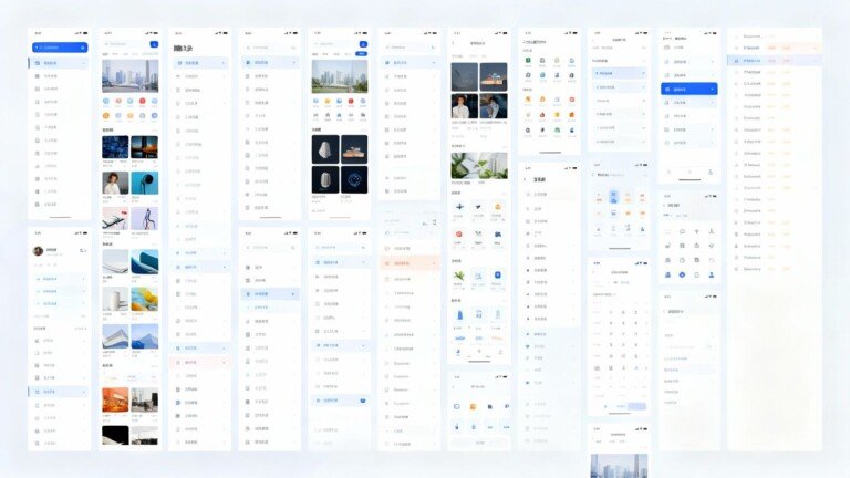 Structure d'un menu de navigation complexe et organisé.