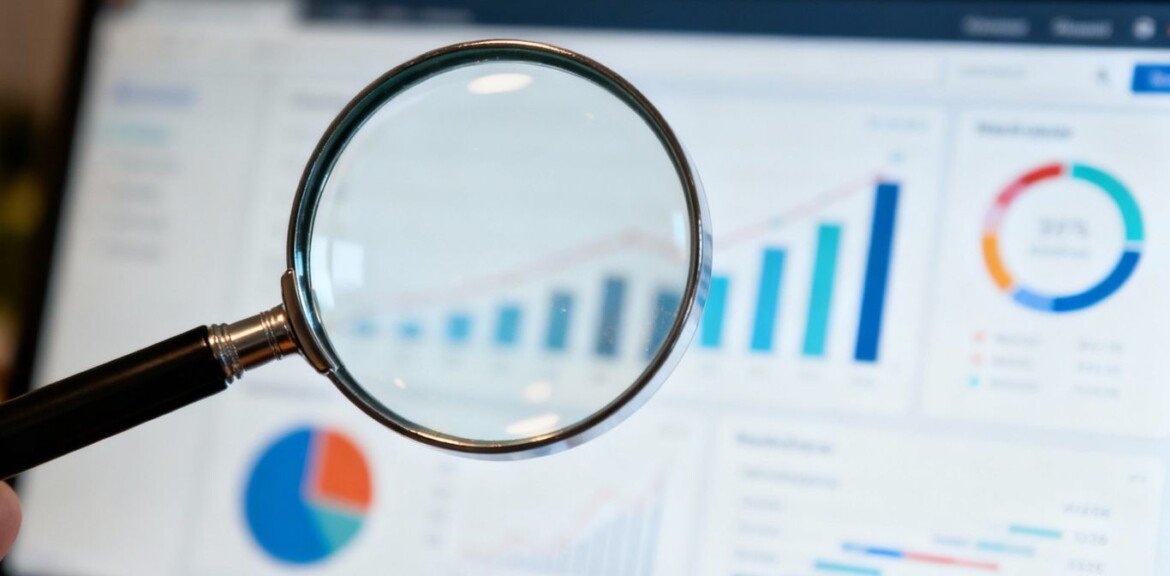 Analyse de site web avec loupe sur écran