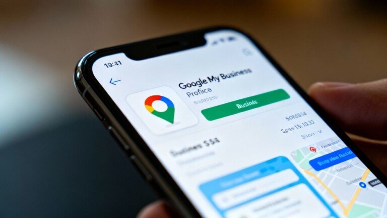 Profil Google My Business sur un smartphone