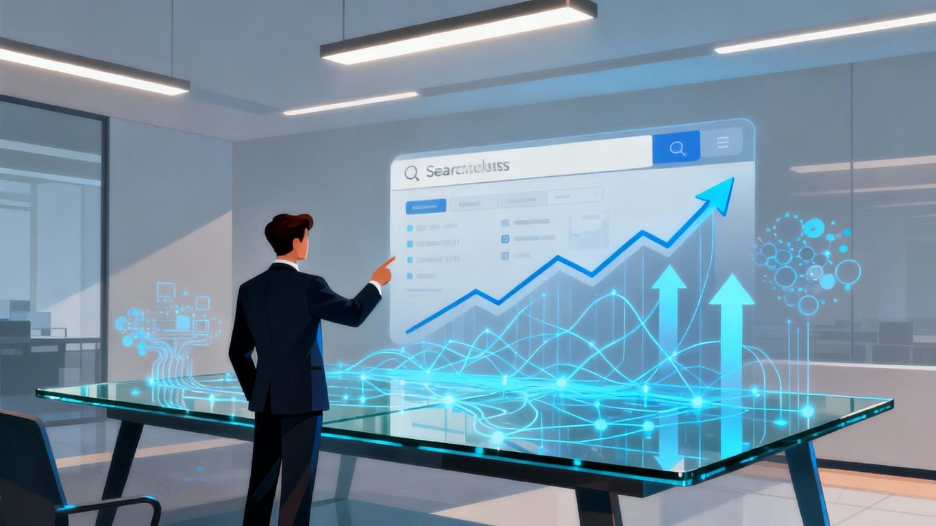 Professionnel SEO travaillant sur des données numériques