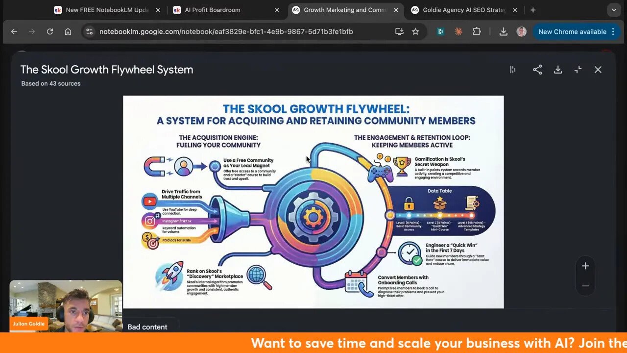 Infographie colorée affichée en grand dans l'interface NotebookLM, exemple d'asset visuel exporté depuis un notebook.