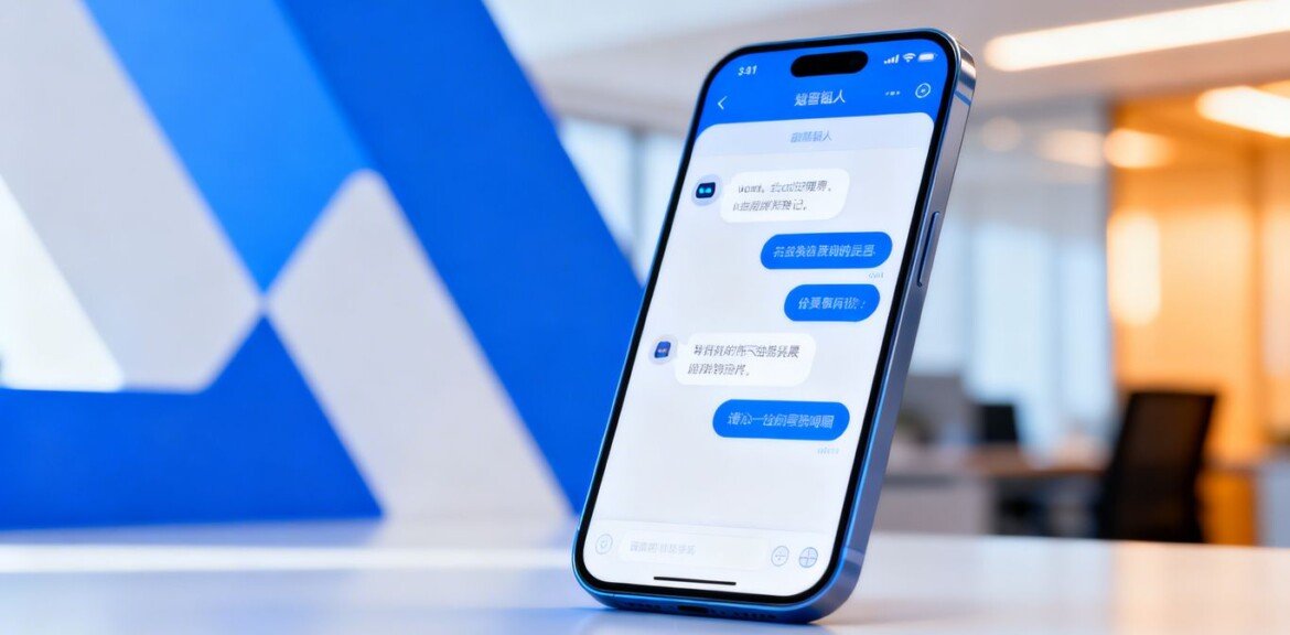 Interface de chatbot sur un écran de smartphone.