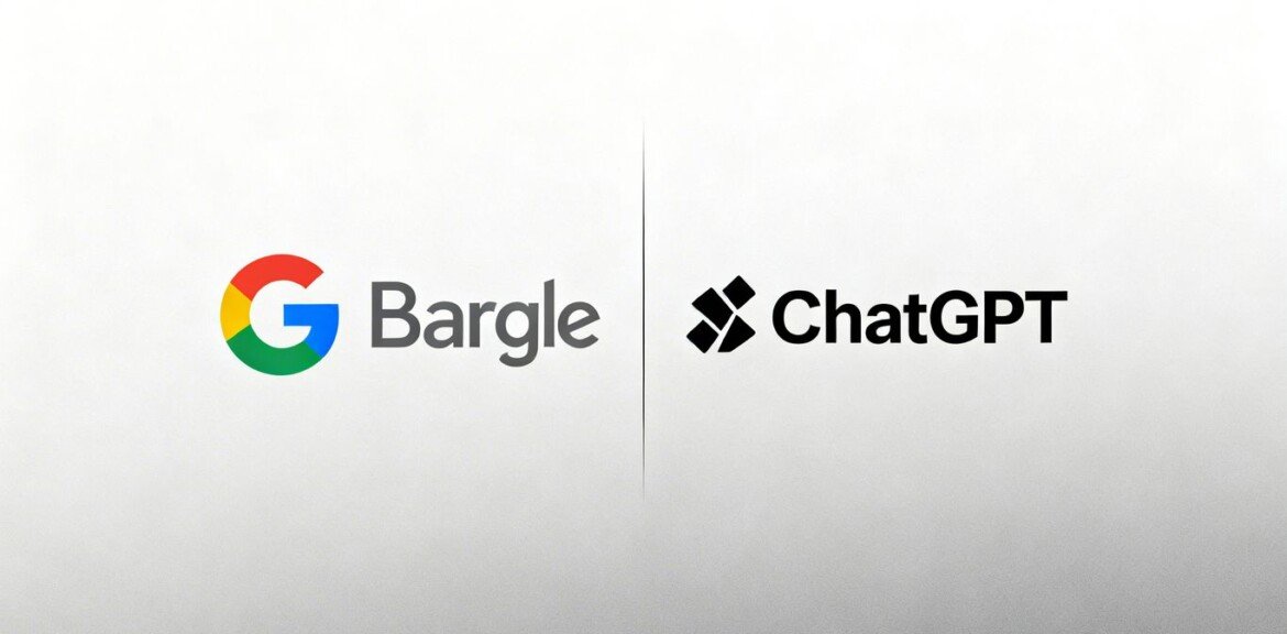 Logos de Google Bard et ChatGPT côte à côte.