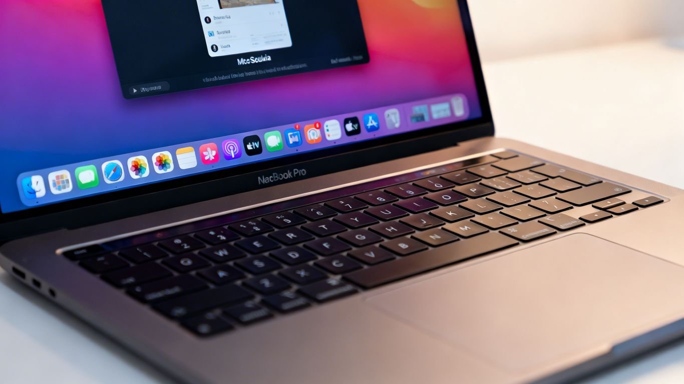 Logo macOS Sequoia sur un écran d'ordinateur