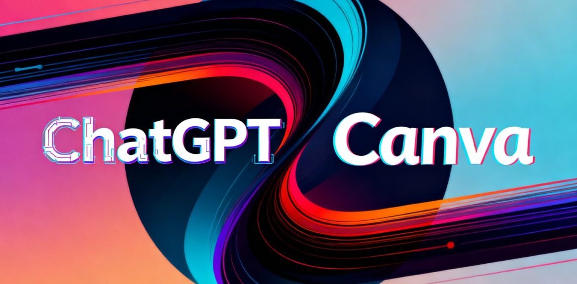 Logos de ChatGPT et Canva combinés pour créer des visuels.