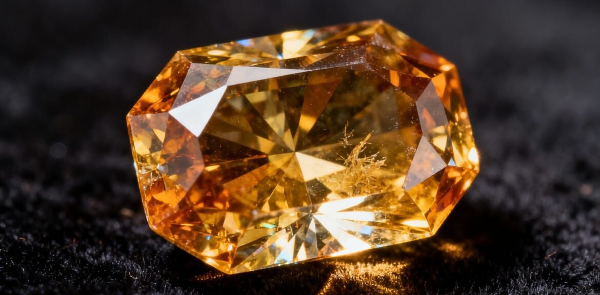 Image d'un cristal de topaze aux multiples facettes.