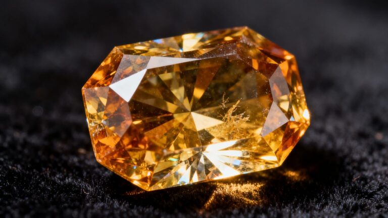 Image d'un cristal de topaze aux multiples facettes.