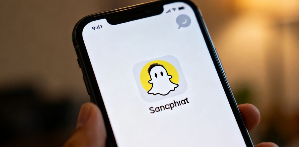 Icône fantôme Snapchat sur un écran de téléphone.
