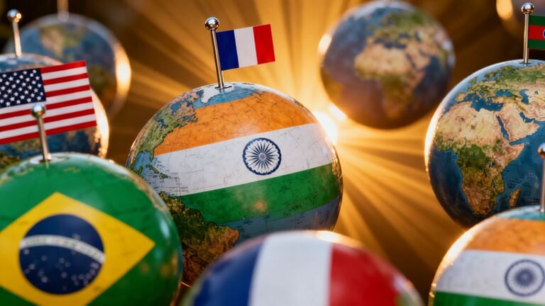 Structure de site web multilingue avec drapeaux et connexions