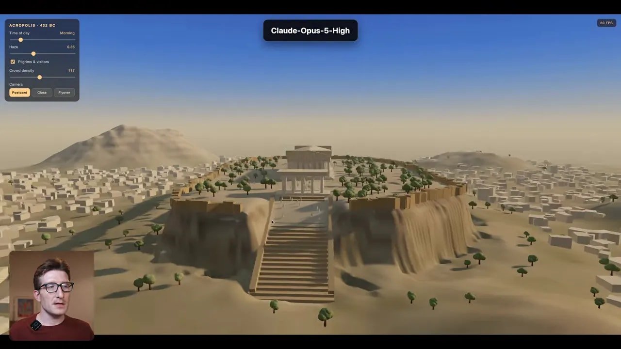 Claude Opus 5 : comment choisir le bon modèle IA pour accélérer la croissance sans dégrader la marge 3 Scène 3D de l Acropole avec bâtiments antiques et reliefs